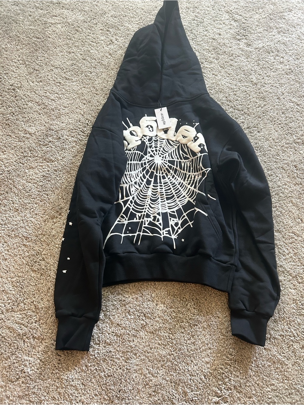 Black Spiderweb Graphic Hoodie Sweatshirt